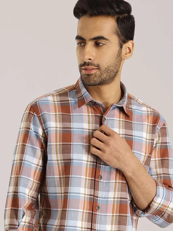 Indian Terrain Men Checkered Multicolor Shirt